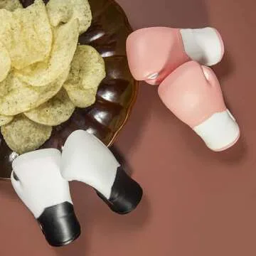 AQKILO Boxing Gloves Mini Finger Puppets, Knock Out Your Stress! Weird Stuff Random White Elephant Gifts, 2Pcs (Pink)