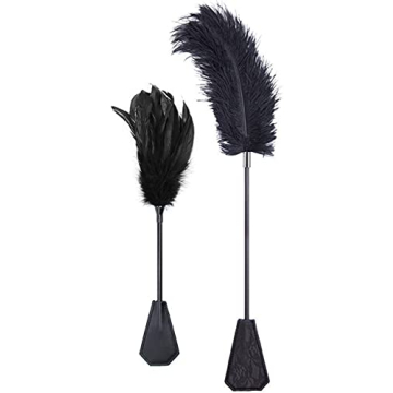 BDSM Feather Sex Toys 2 PC Kit | Fetish Adult Sex Toys Whip and Slapper for Couples