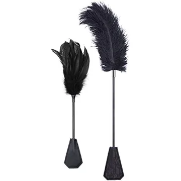 BDSM Feather Sex Toys 2 PC Kit | Fetish Adult Sex Toys Whip and Slapper for Couples