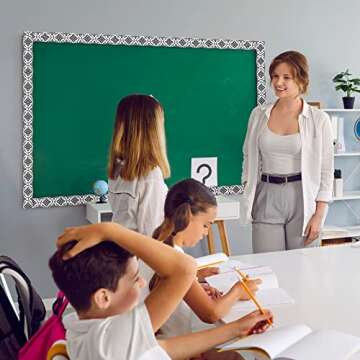 Zonon Classroom Bulletin Board Border 65 Feet Bulletin Board Straight Borders Trim Classroom or Home School Decoration(Classic)