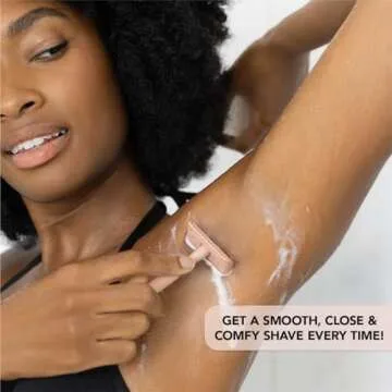 Kitsch Double Edge Safety Razors for Women and Men, Long Metal Handle and Stainless Steel Single Blade Razor with 5 Double Edge Refills, for Shaving and Travel Essentials - Terracotta