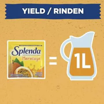 SPLENDA Zero Calorie Powdered Drink Mix, Sugar Free, Passion Fruit Flavored Pitcher Packets, Concentrado En Polvo Sabor, Maracuya Sachet (80 Count)
