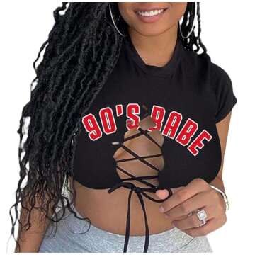 Chic Remidoo Lace Up Crop Top for Women