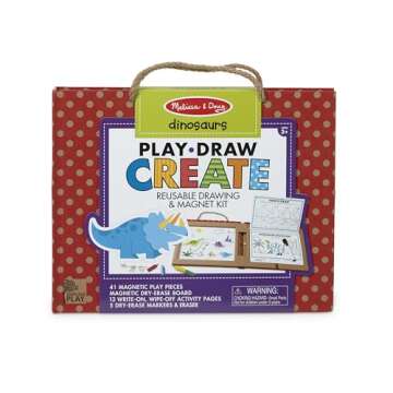 Melissa & Doug Natural Play: Play, Draw, Create Dinosaurs Drawing Activity Set & Magnet Kit - Reusable Mess-Free Travel Activity