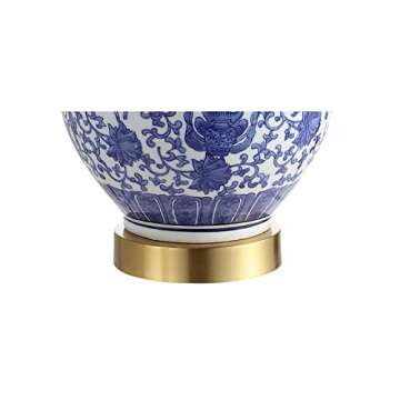 JONATHAN Y JYL1072A-SET2 Set of 2 Table Lamps Jennifer 25.25" Ceramic/Metal LED Table Lamp Cottage Bedside Desk Nightstand Lamp for Bedroom Living Room Office College Bookcase, Blue/White