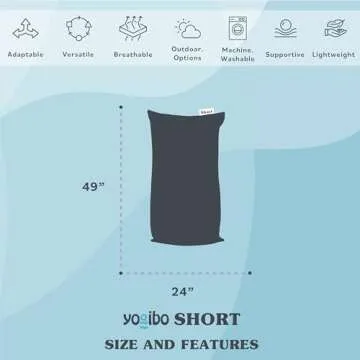 Yogibo Short Bean Bag Lounger - Comfy & Versatile