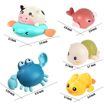 Cute Animal Swim Bath Toys for Toddlers 1-3 Years