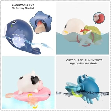 Cute Animal Swim Bath Toys for Toddlers 1-3 Years