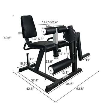 SPART Adjustable Leg Extension Machine with Weight Storage, Professional Leg Curl Machine with Rotary Leg Extension, 660lbs Home Gym Leg Press Workout Equipment