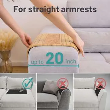 D&D Living® Sofa Tray - Flexible Couch Armrest Organizer with Anti-Slip Cork Pad | Sofa Tray with 18.5x13.4 inches, Sustainable Natural Large Bamboo