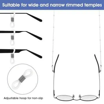 WLLHYF Eyeglass Chains Women Beaded Cute Glass Cord Frames Lanyard String Necklace Stylish Sunglasses Strap Prevent Loss (silver pearl)