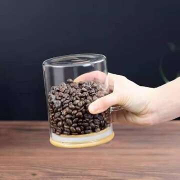 Airtight Glass Jars With Bamboo Lids And Spoons, 17oz Glass Canisters With Lid For Spice Beans Tea, Sealed Sugar Container, Glass Coffee Containers, Food Jars Canisters, Kitchen Accessories (1)