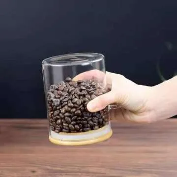 Airtight Glass Jars With Bamboo Lids And Spoons, 17oz Glass Canisters With Lid For Spice Beans Tea, Sealed Sugar Container, Glass Coffee Containers, Food Jars Canisters, Kitchen Accessories (1)