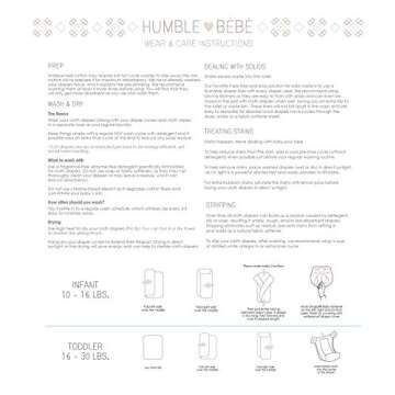Humble Bebe Prefold Cloth Diapers - 12 Pack - Unbleached Premium Cotton, 4x8x4, Pre-Washed, Fits Newborn Babies to Toddlers (10-30 lbs), Multi-Use