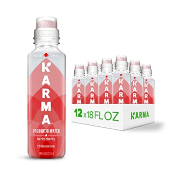 Karma Probiotic Water - 12 Pack, Berry Cherry Drink - Immune & Gut Health Support