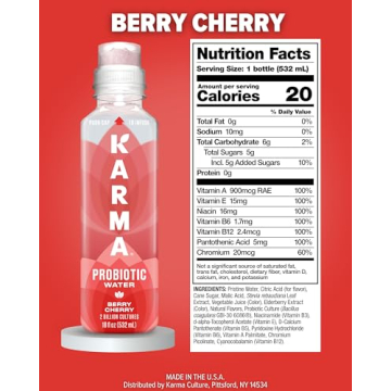 Karma Probiotic Water - Energizing Berry Cherry Delight