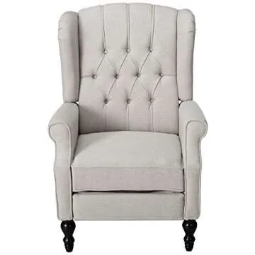 Christopher Knight Home Walter Fabric Recliner, Light Grey Dimensions: 34.75”D x 28.00”W x 41.25”H