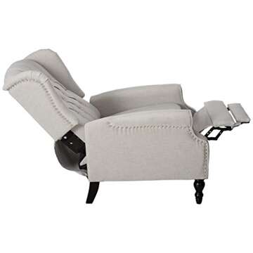 Christopher Knight Home Walter Fabric Recliner, Light Grey Dimensions: 34.75”D x 28.00”W x 41.25”H