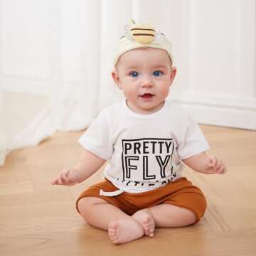Toddler Baby Boy Summer Outfit by Little Fly - Cute T-Shirt & Shorts Set