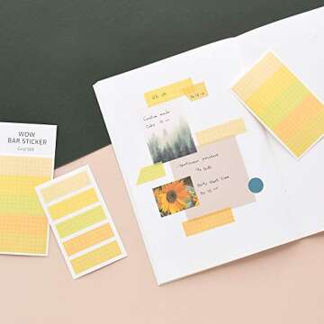 Monolike Wow Bar Sticker Grid C Set - Mini Size Cute Stickers, Square Stickers