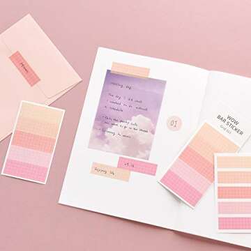 Monolike Wow Bar Sticker Grid C Set - Mini Size Cute Stickers, Square Stickers