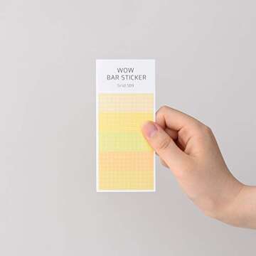 Monolike Wow Bar Sticker Grid C Set - Mini Size Cute Stickers, Square Stickers