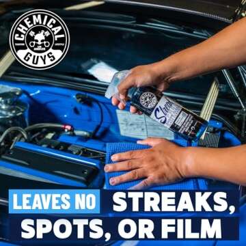 Chemical Guys CLD30016 Streak Free Glass & Window Cleaner (Works on Glass, Windows, Mirrors, Navigation Screens & More; Car, Truck, SUV and Home Use), Ammonia Free & Safe on Tinted Windows, 16 fl oz