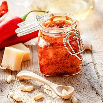 3 OZ Small Glass Jars with Lids, 12 PACK Glass Spice Jars with Airtight Lids, Small Glass Storage Jars with Leak Proof Rubber Gasket for Spice,Seasoning, Included Labels, Pens, Brush