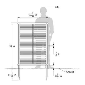 Enclo Privacy Screens EC18013 4.5ft H x 3ft W No Dig Charcoal Color Alpine WoodTek Vinyl Privacy Fence Screen Kit, 2 Panels