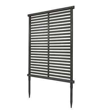 Enclo Privacy Screens EC18013 4.5ft H x 3ft W No Dig Charcoal Color Alpine WoodTek Vinyl Privacy Fence Screen Kit, 2 Panels