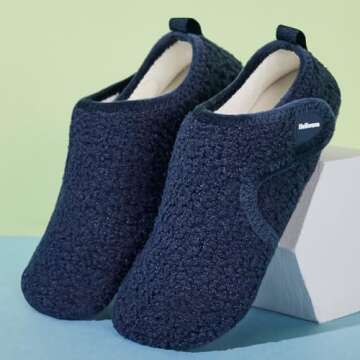 Heiiwarm Boys Toddler Girls Slippers Barefoot House Shoes Winter Warm House Slippers Cozy Lightweigh...