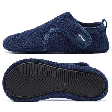 Heiiwarm Boys Toddler Girls Slippers Barefoot House Shoes Winter Warm House Slippers Cozy Lightweight Non-Slip Bedroom Indoor Socks Navy Toddler 10-11