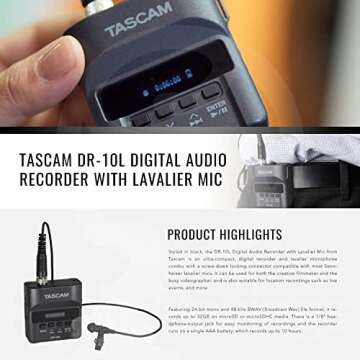 Tascam DR-10L Digital Audio Recorder Deluxe Bundle