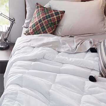 Bedsure Comforter Duvet Insert - Quilted Comforters Twin XL Size, All Season Duvet, GentleSoft™ Down Alternative Bedding, with 8 Tabs, Gifts for Women/Men, White, Twin XL 92 x 68 Inches