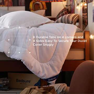 Bedsure Comforter Duvet Insert - Quilted Comforters Twin XL Size, All Season Duvet, GentleSoft™ Down Alternative Bedding, with 8 Tabs, Gifts for Women/Men, White, Twin XL 92 x 68 Inches