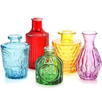 Coloch Set of 10 Colored Bud Vases for Every Occasion