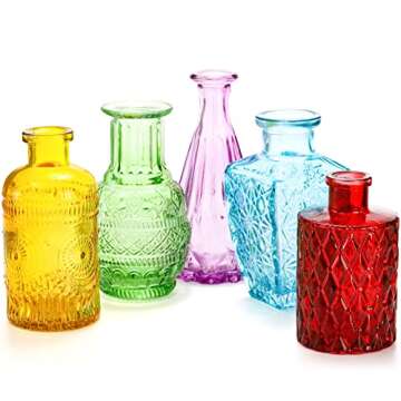 Coloch Set of 10 Colored Bud Vases for Every Occasion
