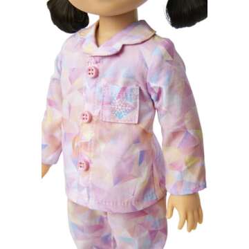 American Girl 14.5-inch Gwynn Doll Pajamas 2-Piece Outfit with Slippers, For Ages 4+