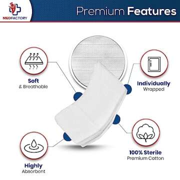 Medfactory 100-Pack Sterile 4x4 Gauze Pads for Wound Care