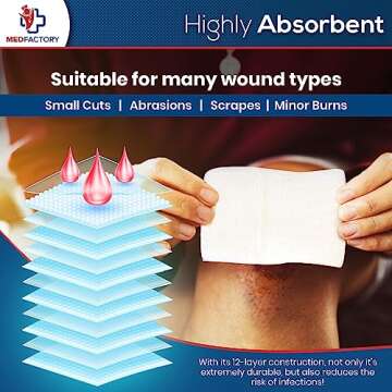 Medfactory 100-Pack Sterile 4x4 Gauze Pads for Wound Care