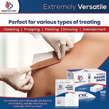 Medfactory 100-Pack Sterile 4x4 Gauze Pads for Wound Care