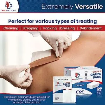 Medfactory 100-Pack Sterile 4x4 Gauze Pads for Wound Care