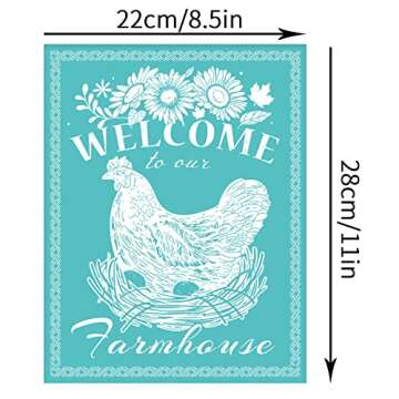 OLYCRAFT 2Pcs Farmhouse Self-Adhesive Silk Screen Printing Stencil Reusable Hen Mesh Stencils for DI...