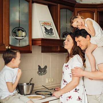 OLYCRAFT 2Pcs Farmhouse Self-Adhesive Silk Screen Printing Stencil Reusable Hen Mesh Stencils for DIY Home Decor T-Shirt Pillow Fabric Bags - 11x8.6 Inch