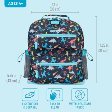Bentgo Kids Dinosaur Backpack - Fun Prints for School