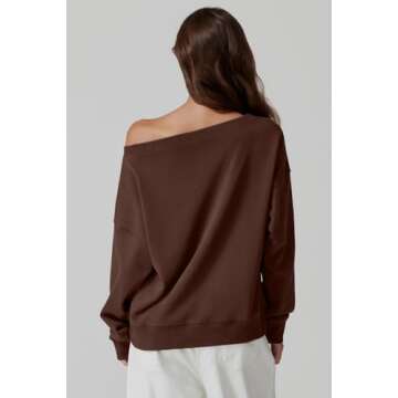 Stylish QINSEN Women's Off-Shoulder Oversized Sweatshirt