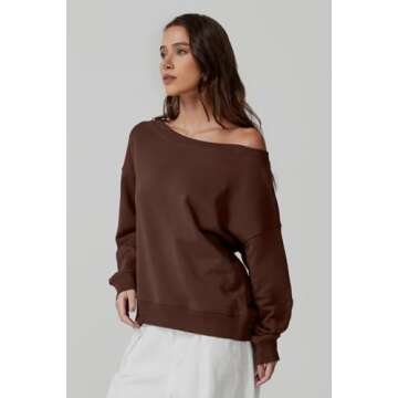 Stylish QINSEN Women's Off-Shoulder Oversized Sweatshirt