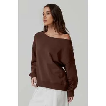 Stylish QINSEN Women's Off-Shoulder Oversized Sweatshirt