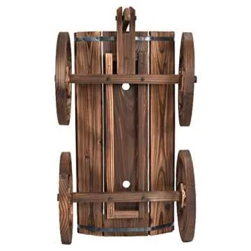 Giantex Wood Wagon Planter - Durable & Charming