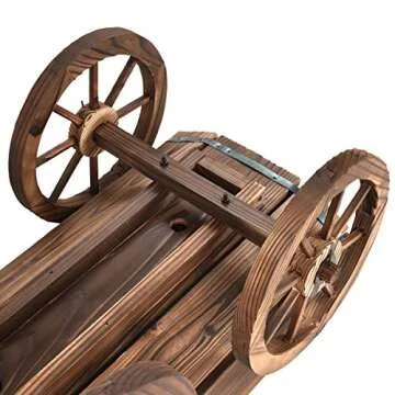 Giantex Wood Wagon Planter - Durable & Charming